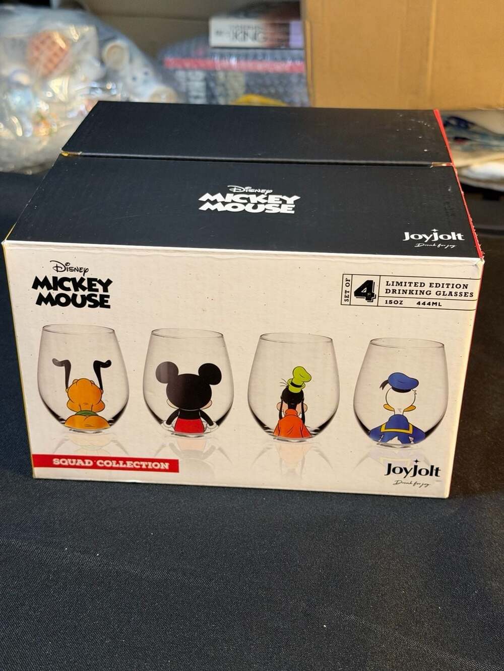 JoyJolt Disney Mickey Mouse Squad Collection Stemless Drinking Glasses Set 15oz